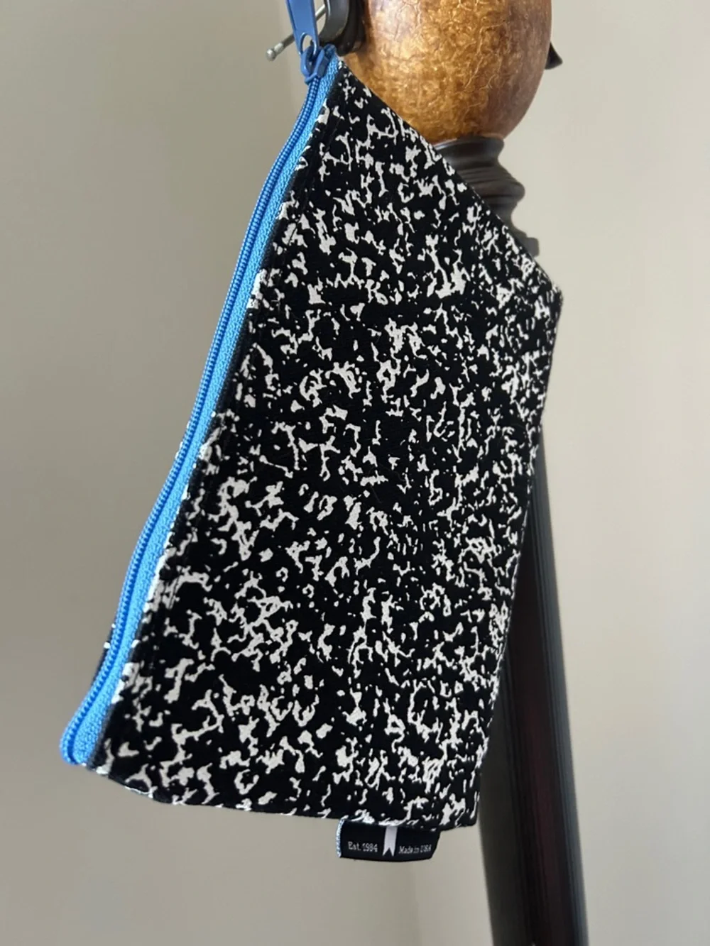 Composition Book Print Zipper Pouch - Black & White like new